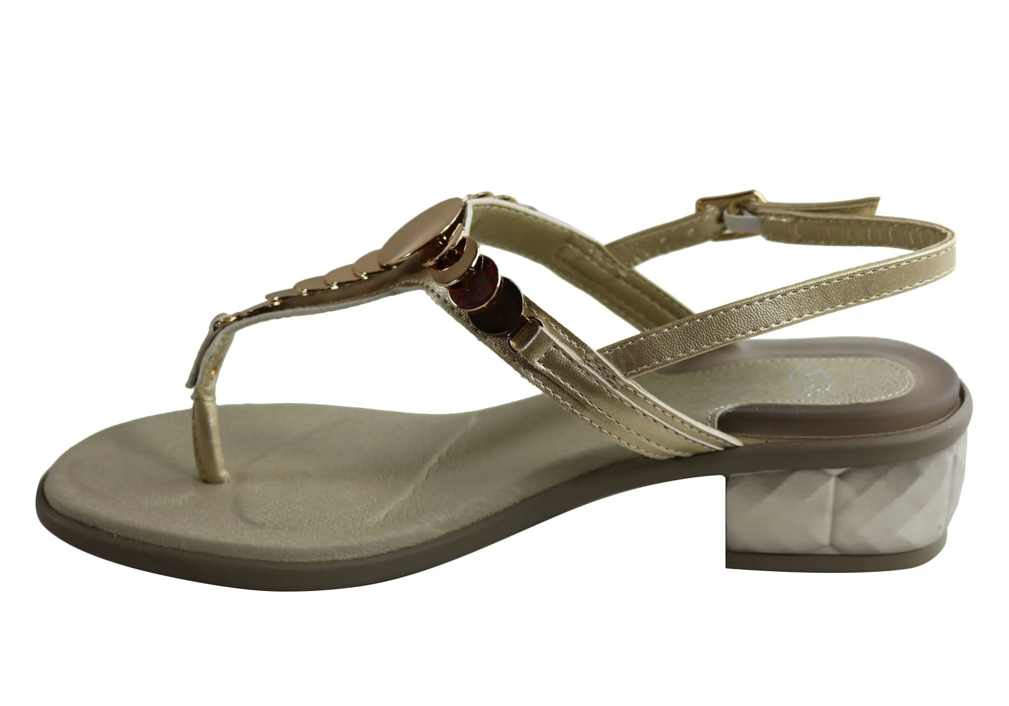 Scholl Bioprint Chrysilla Damen Sandalen mit niedrigem Absatz und bequemer Fußbettung Scholl Orthaheel Schuhe