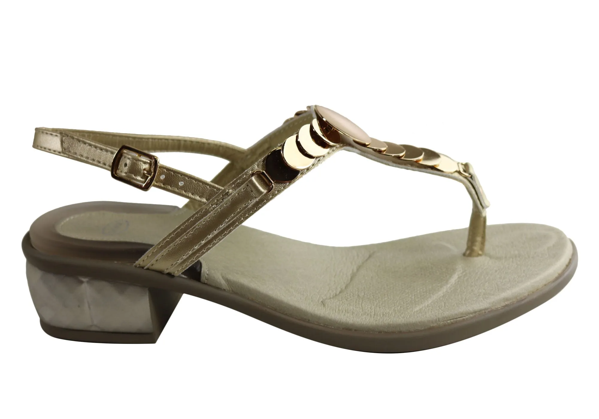 Scholl Bioprint Chrysilla Damen Sandalen mit niedrigem Absatz und bequemer Fußbettung Scholl Orthaheel Schuhe