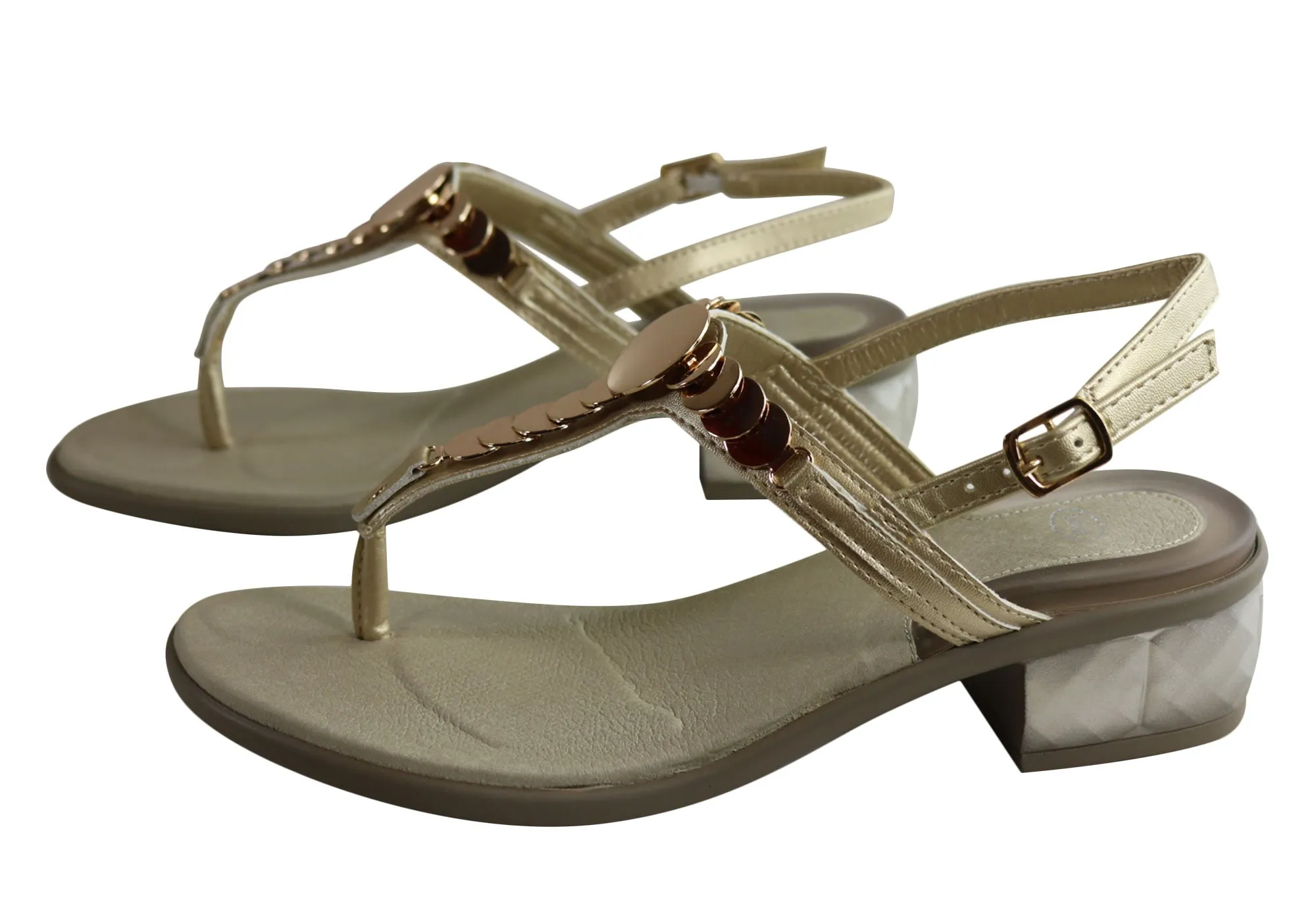 Scholl Bioprint Chrysilla Damen Sandalen mit niedrigem Absatz und bequemer Fußbettung Scholl Orthaheel Schuhe