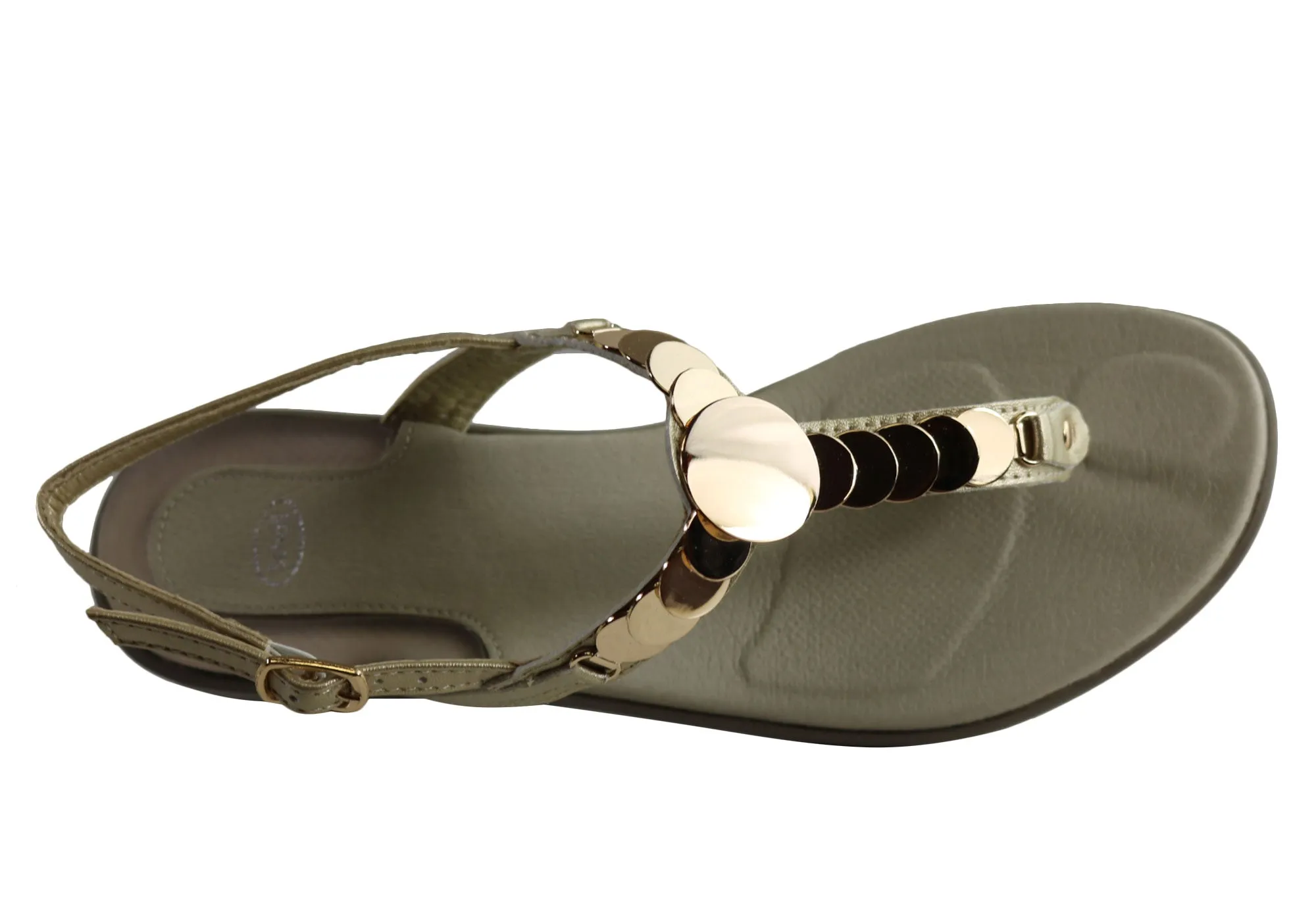 Scholl Bioprint Chrysilla Damen Sandalen mit niedrigem Absatz und bequemer Fußbettung Scholl Orthaheel Schuhe
