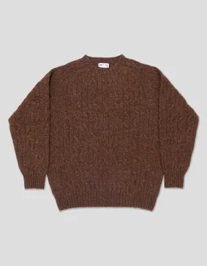 SHAGGY DOG CABLE PULLOVER BRAUN - KLASSISCHE PASSFORM