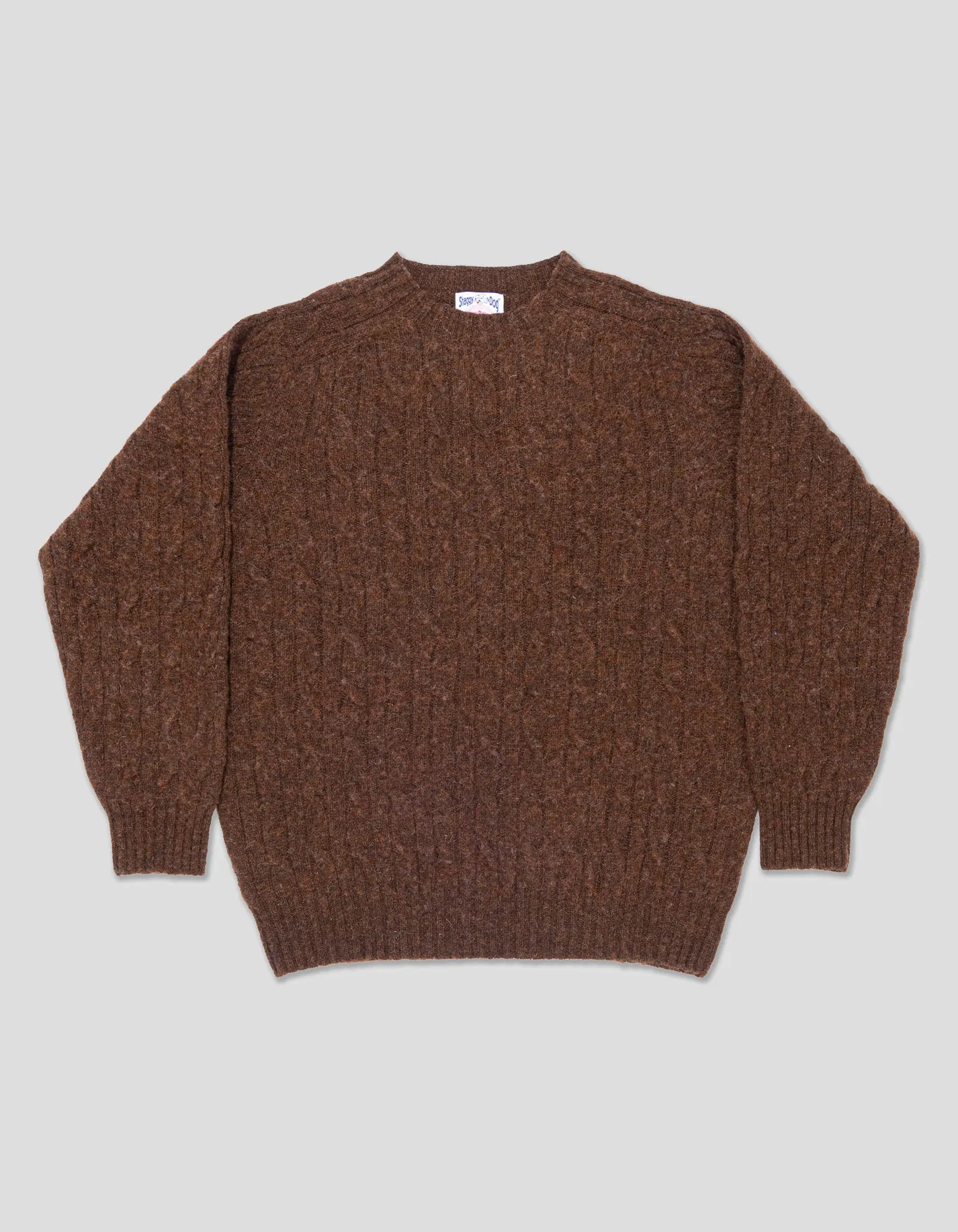 SHAGGY DOG CABLE PULLOVER BRAUN - KLASSISCHE PASSFORM