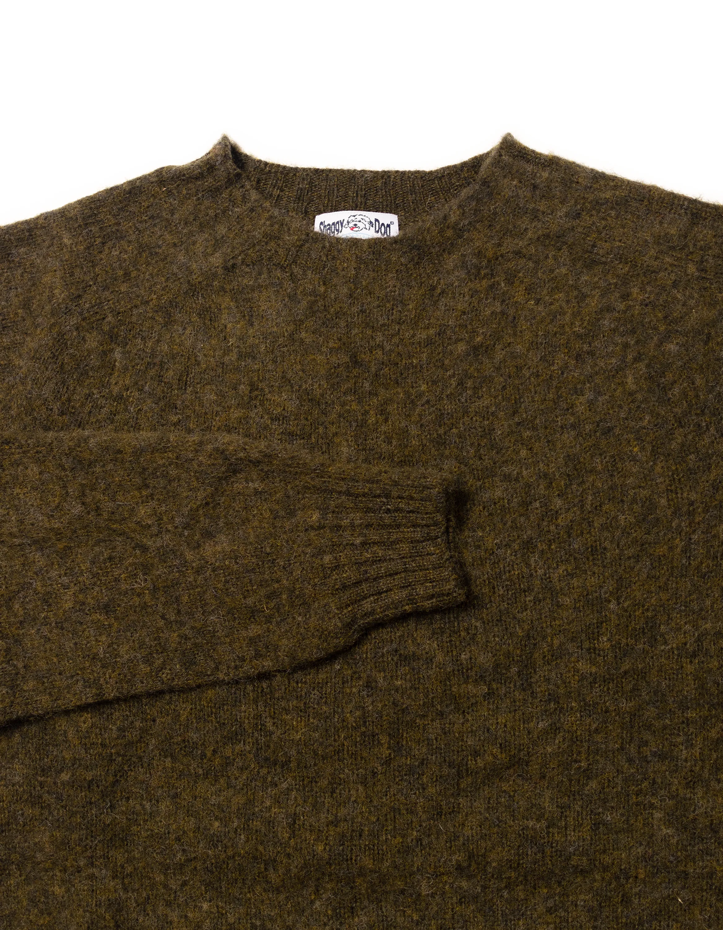 SHAGGY DOG PULLOVER DUNKELOLIV - TAILIERTE PASSFORM
