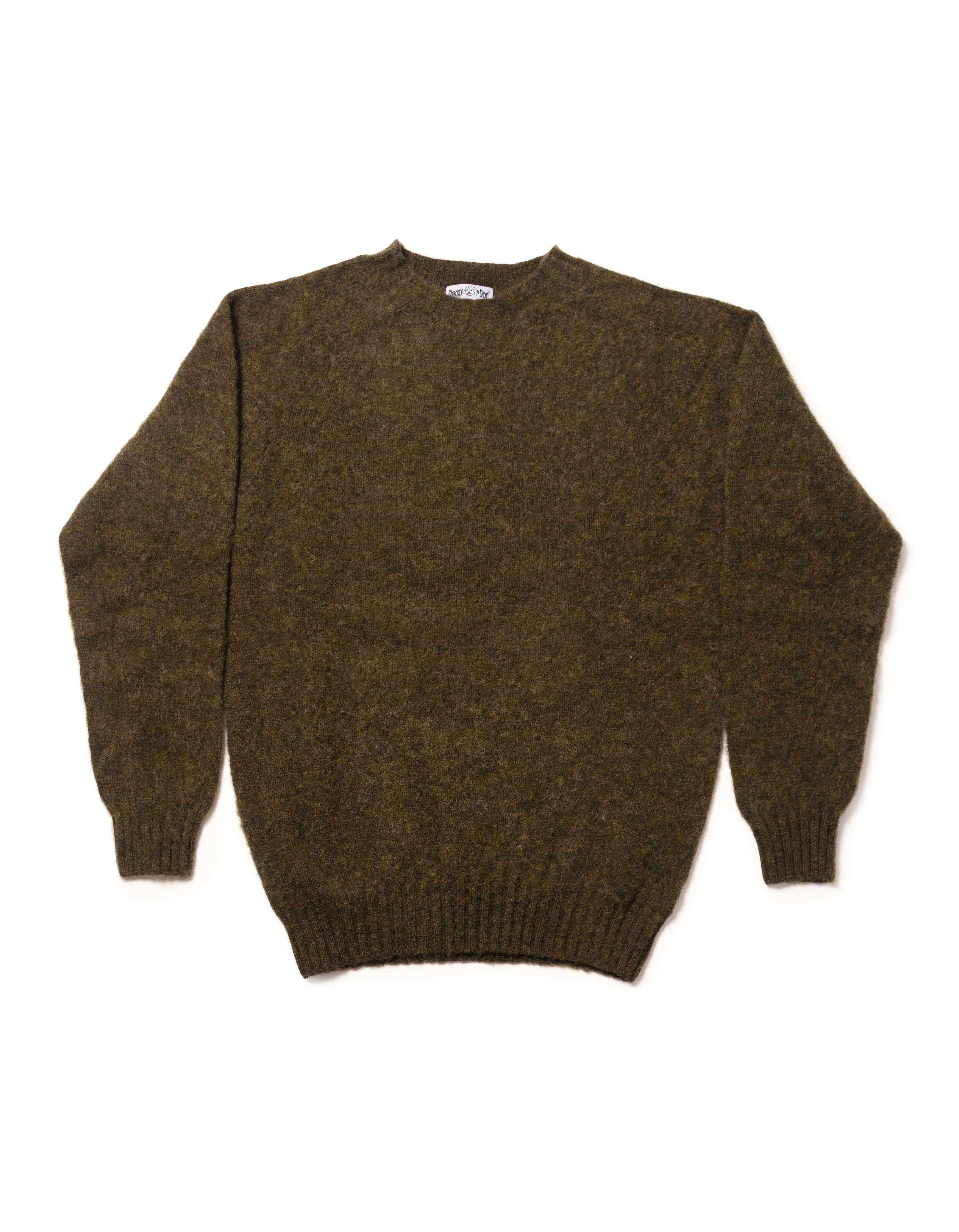 SHAGGY DOG PULLOVER DUNKELOLIV - TAILIERTE PASSFORM