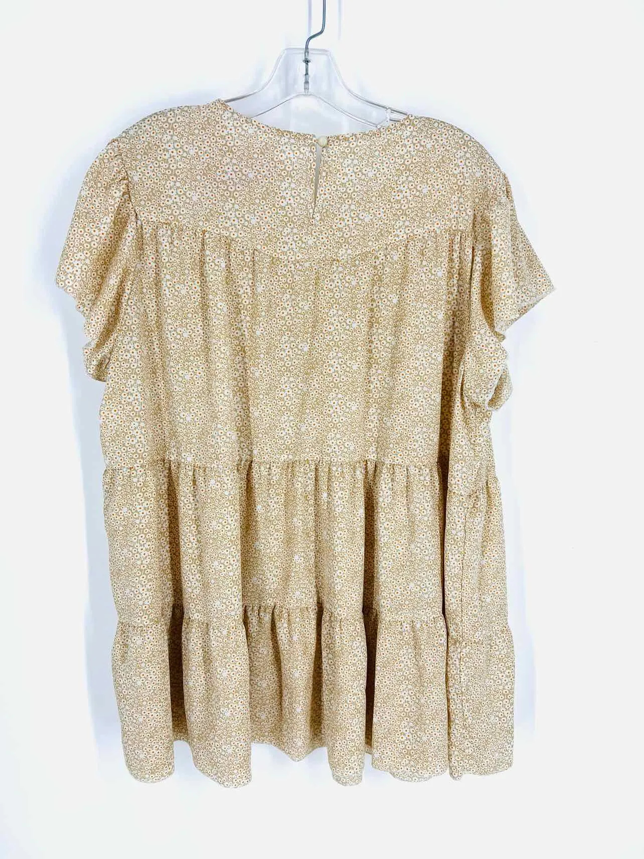 Shein Größe 16 Ton/Weiß Blumenmuster Etagen-Tunika