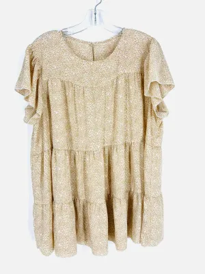 Shein Größe 16 Ton/Weiß Blumenmuster Etagen-Tunika