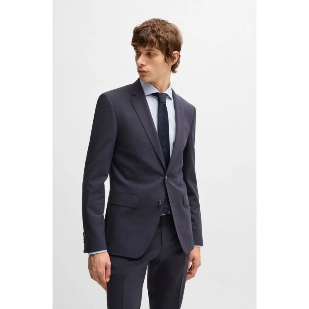 Slim-Fit-Anzug aus gemustertem Stretchstoff