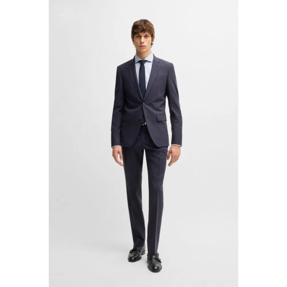 Slim-Fit-Anzug aus gemustertem Stretchstoff