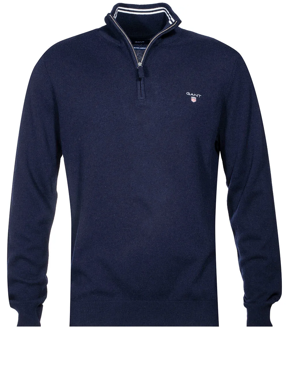 Superfeines Lambswool-Halbzip-Pullover Marine