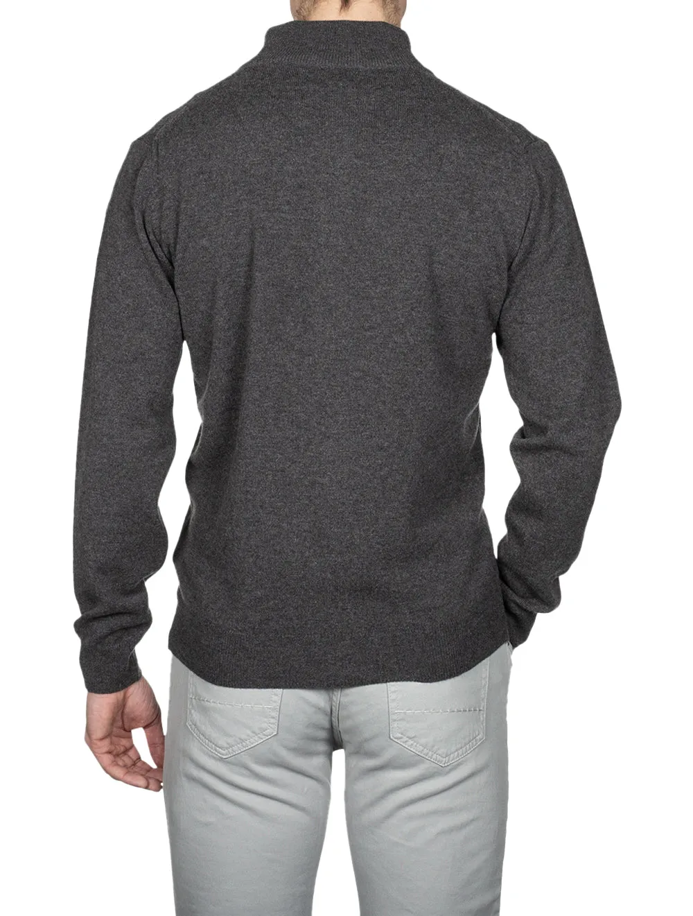 Superfeine Lambswool-Zipcardigan Anthrazit Melange
