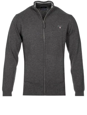 Superfeine Lambswool-Zipcardigan Anthrazit Melange