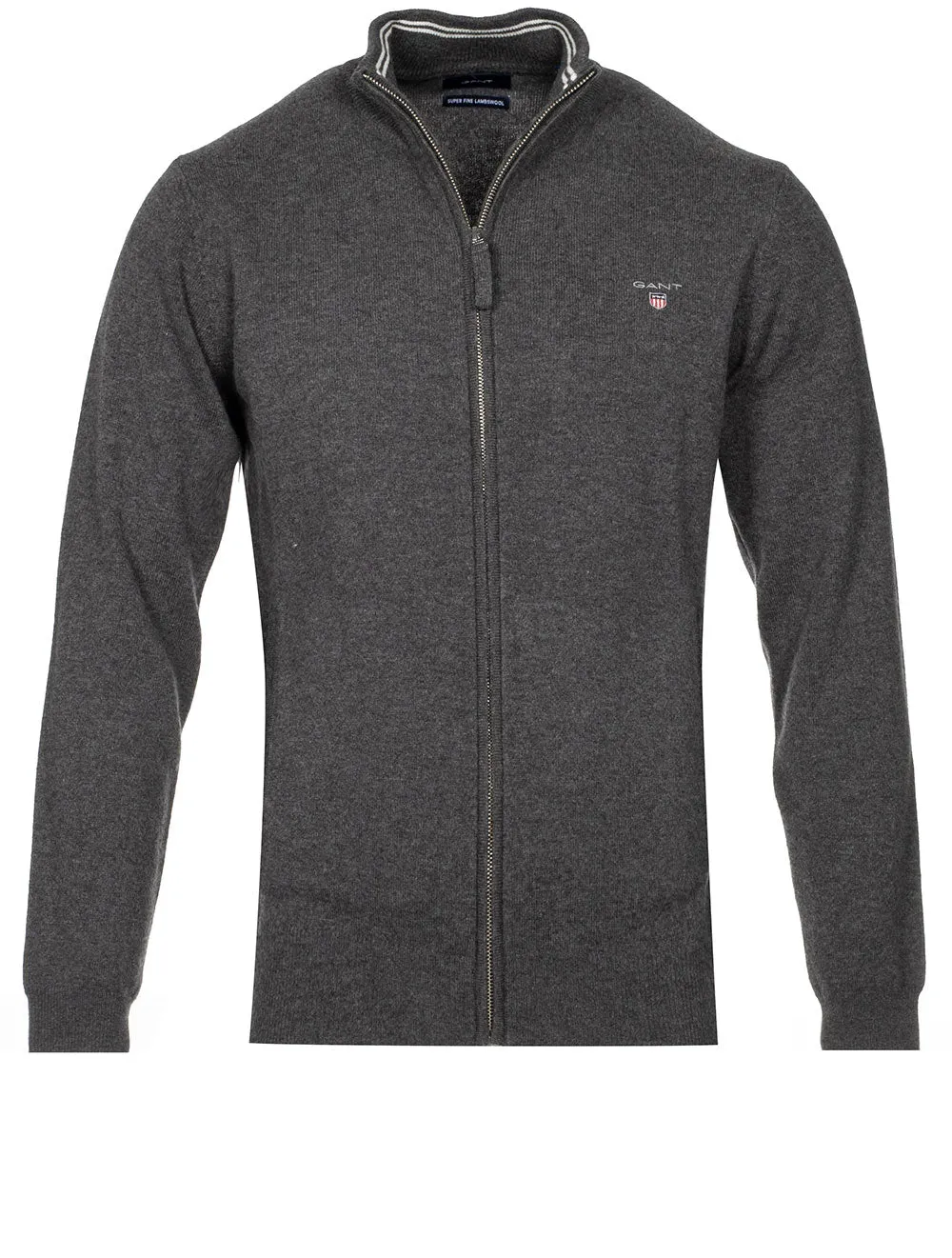 Superfeine Lambswool-Zipcardigan Anthrazit Melange