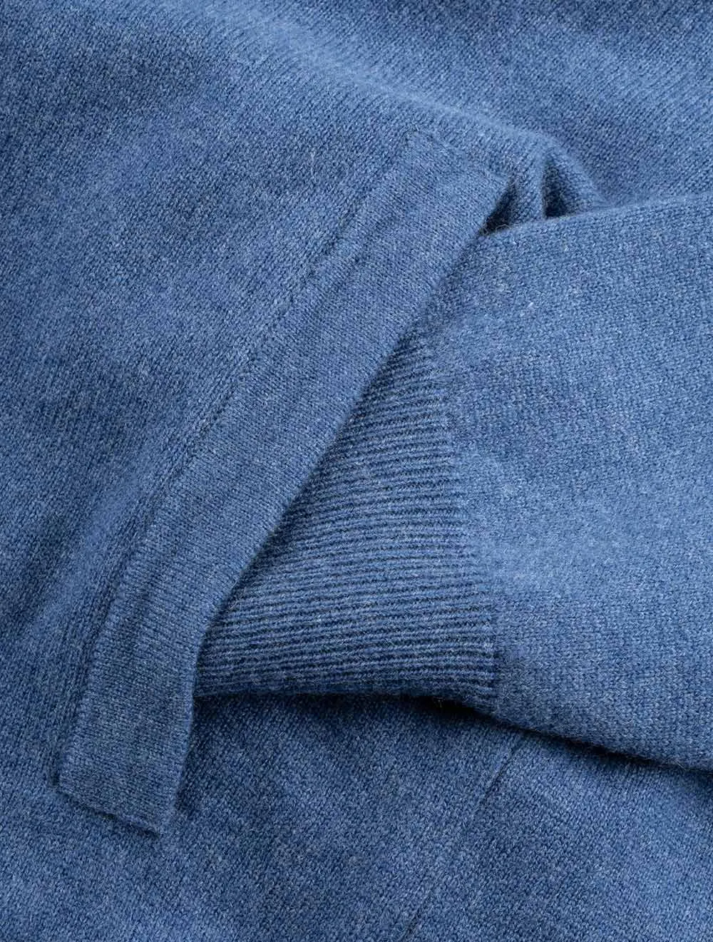 Superfeine Lambswool-Zipcardigan Steinblau Melange