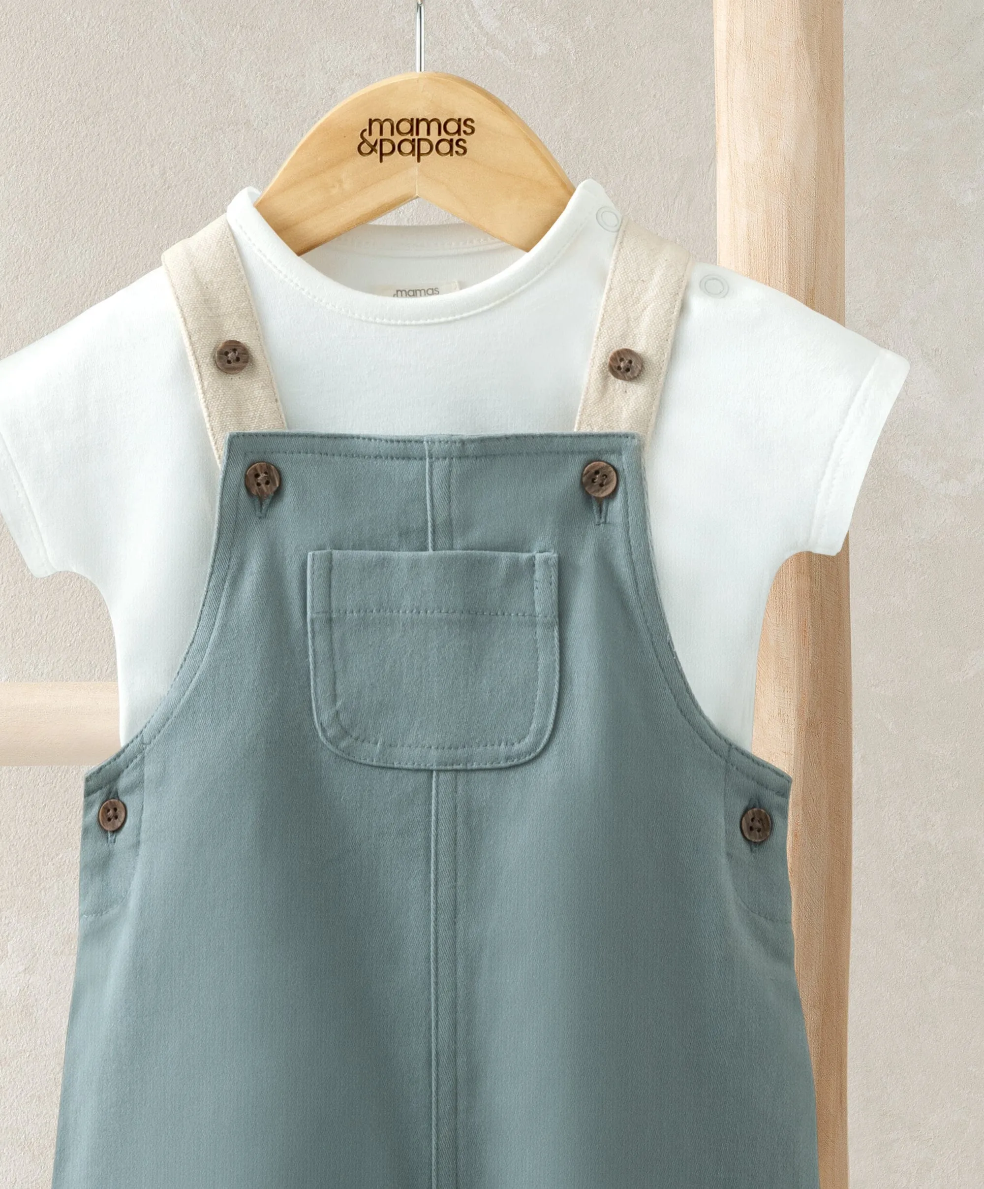 T-Shirt & Latzhosen-Outfit-Set - Blau