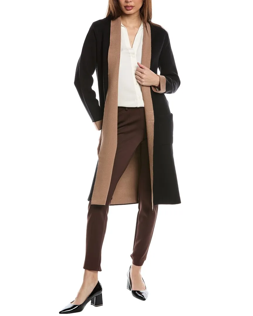 T Tahari Schalkragen Strickjacke aus Doppelstrick