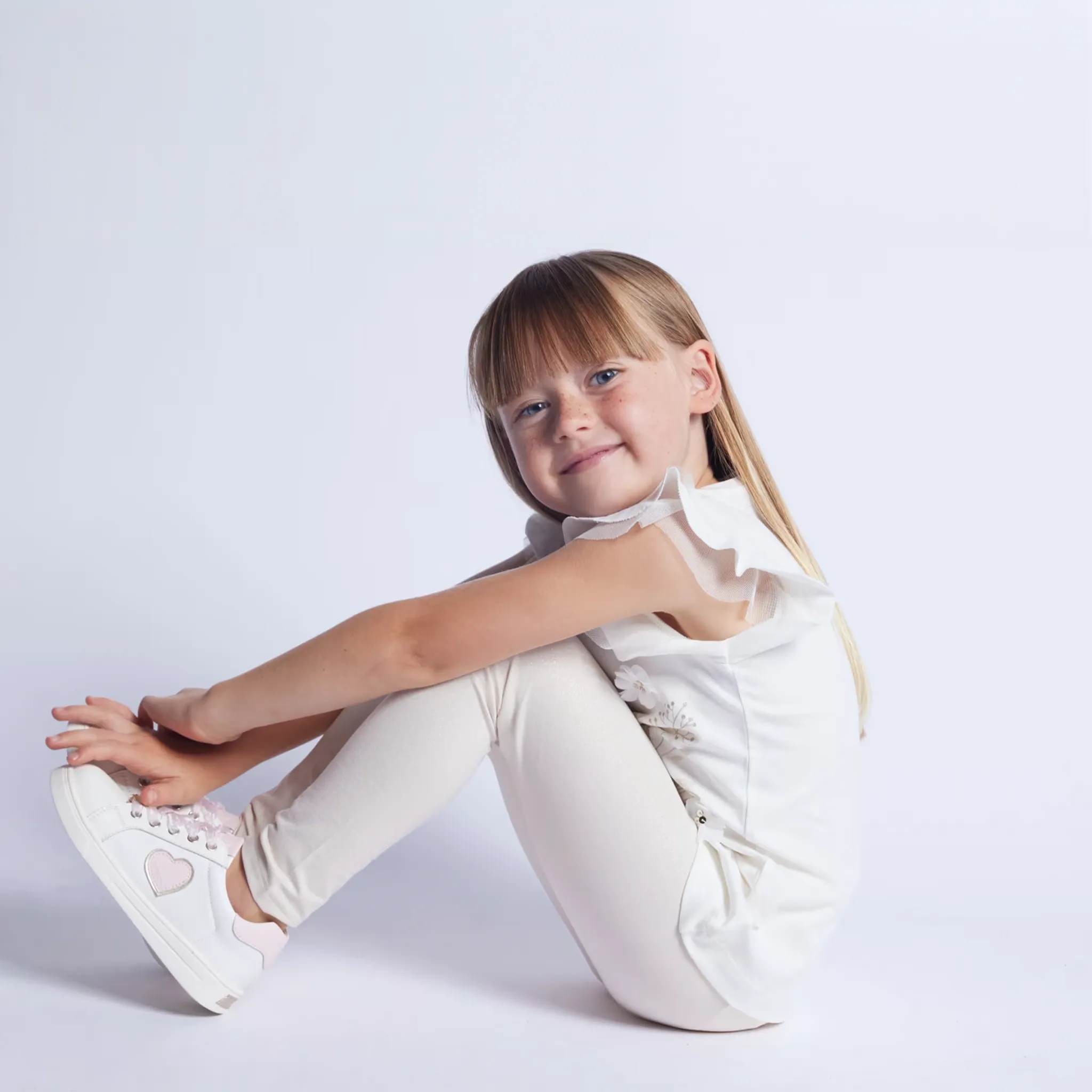 Tanktop und beige Leggings-Set für Mädchen