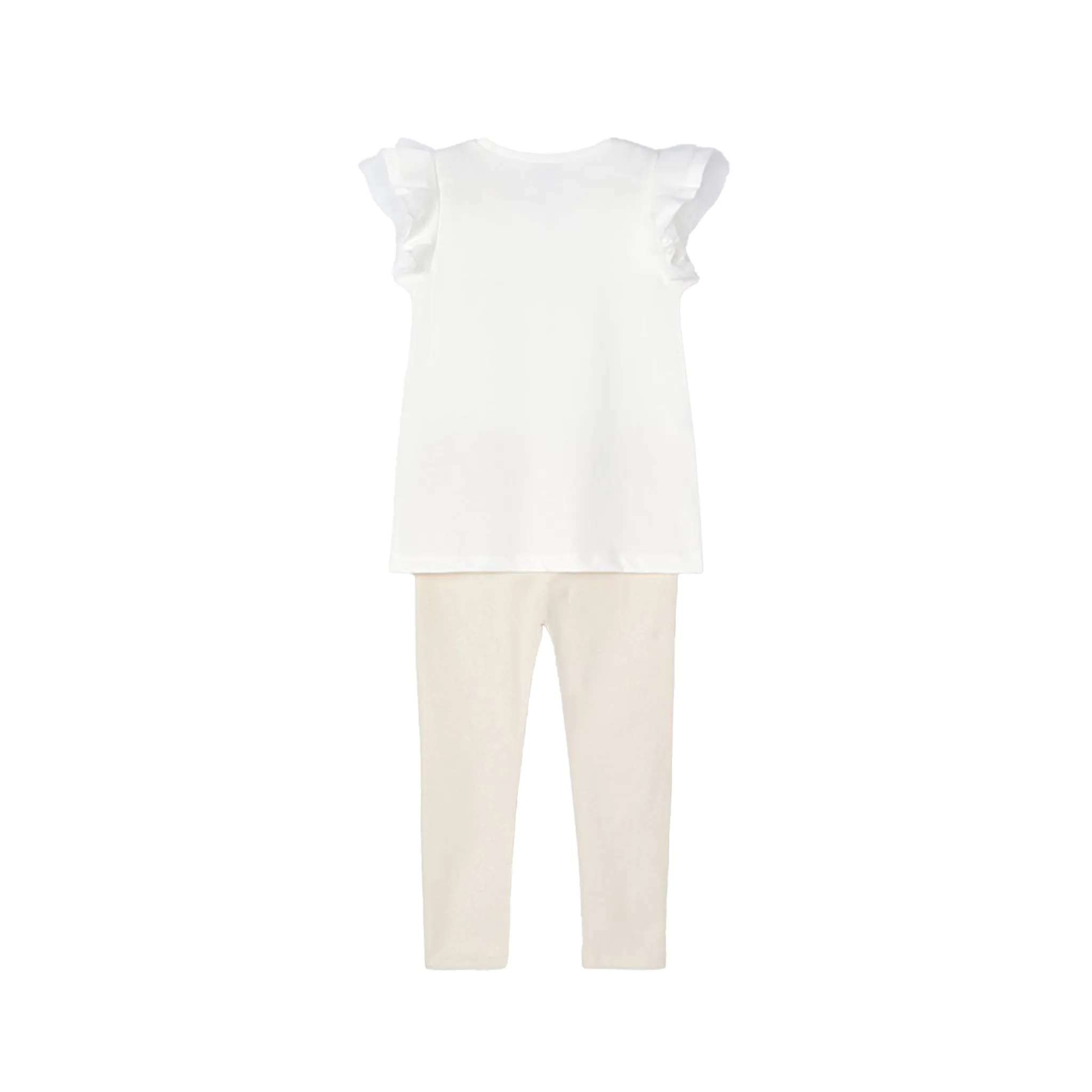 Tanktop und beige Leggings-Set für Mädchen