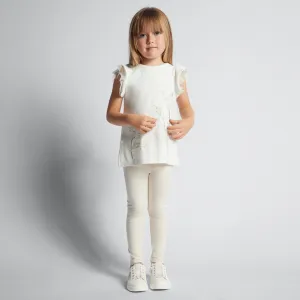 Tanktop und beige Leggings-Set für Mädchen