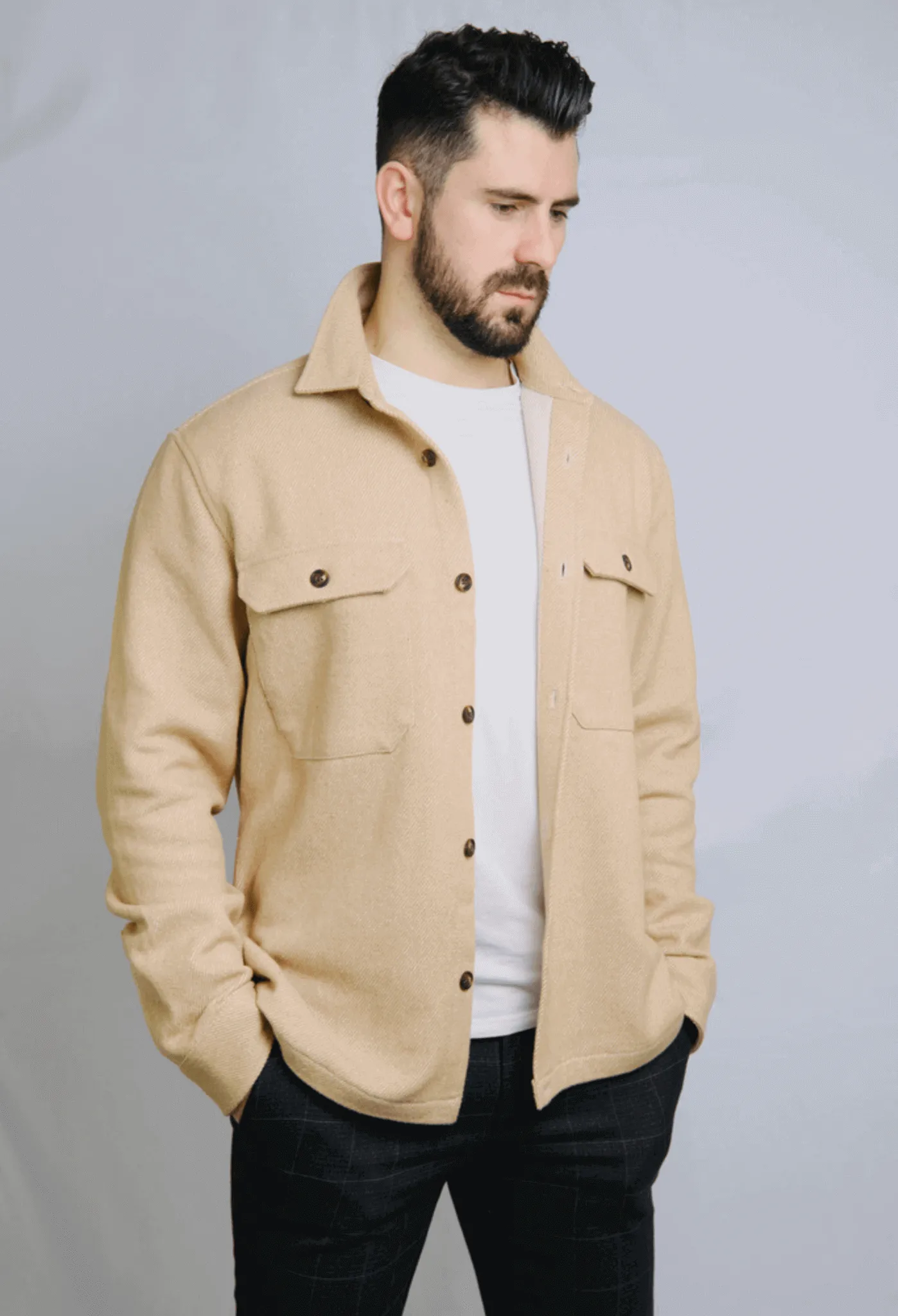 The James 100% Recycelte Overshirt | Beige