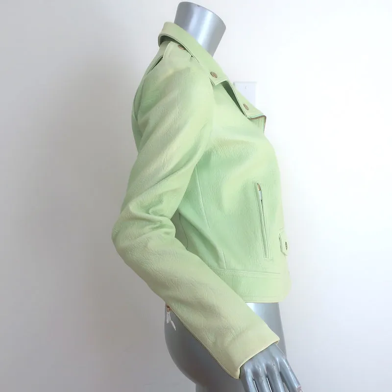 Theory Elenian Leder Motorradjacke Pastellgrün Größe M NEU