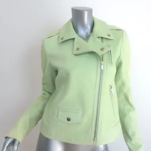 Theory Elenian Leder Motorradjacke Pastellgrün Größe M NEU