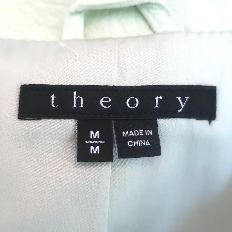 Theory Elenian Leder Motorradjacke Pastellgrün Größe M NEU