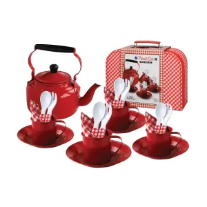 Zinn Picknick-Set mit Kessel und Tragetasche