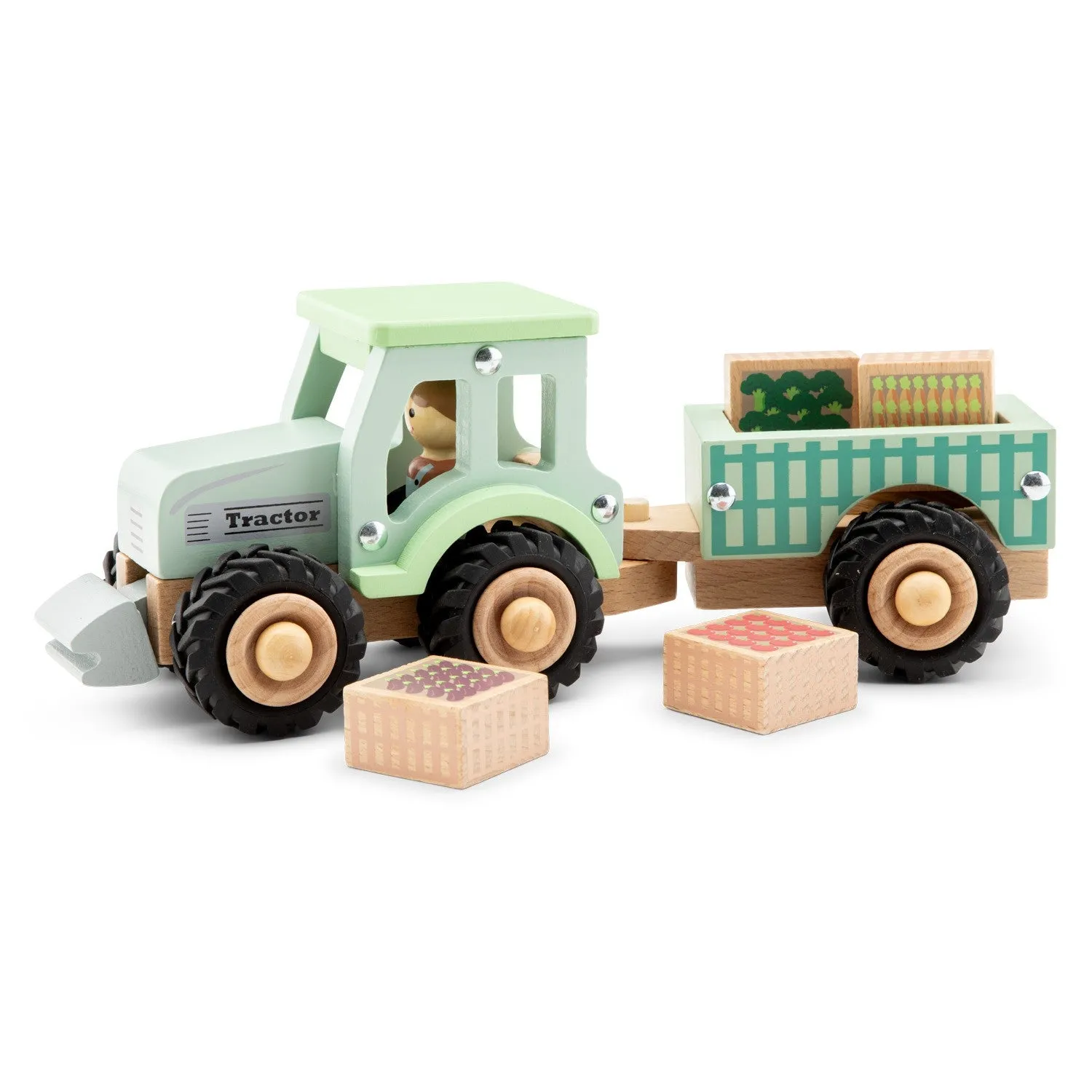 Traktor mit Gemüsepflanzen