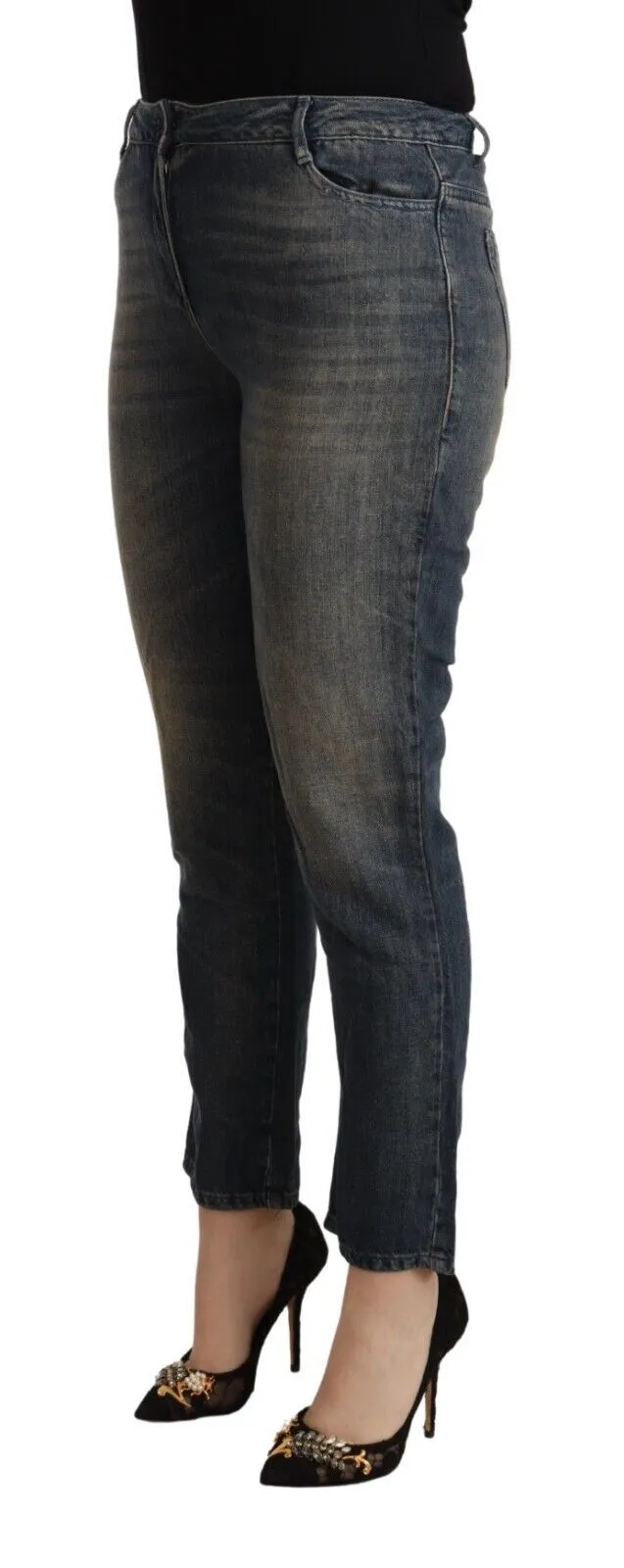 Twinset Gewaschene Baumwolle Cropped Capri Damen Damenjeans