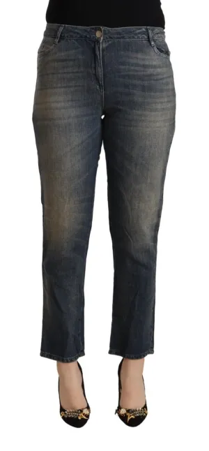 Twinset Gewaschene Baumwolle Cropped Capri Damen Damenjeans