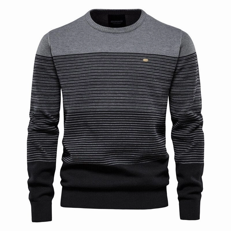 West Louis™ Casual O-Neck Cotton Knitted Sweater Pullover