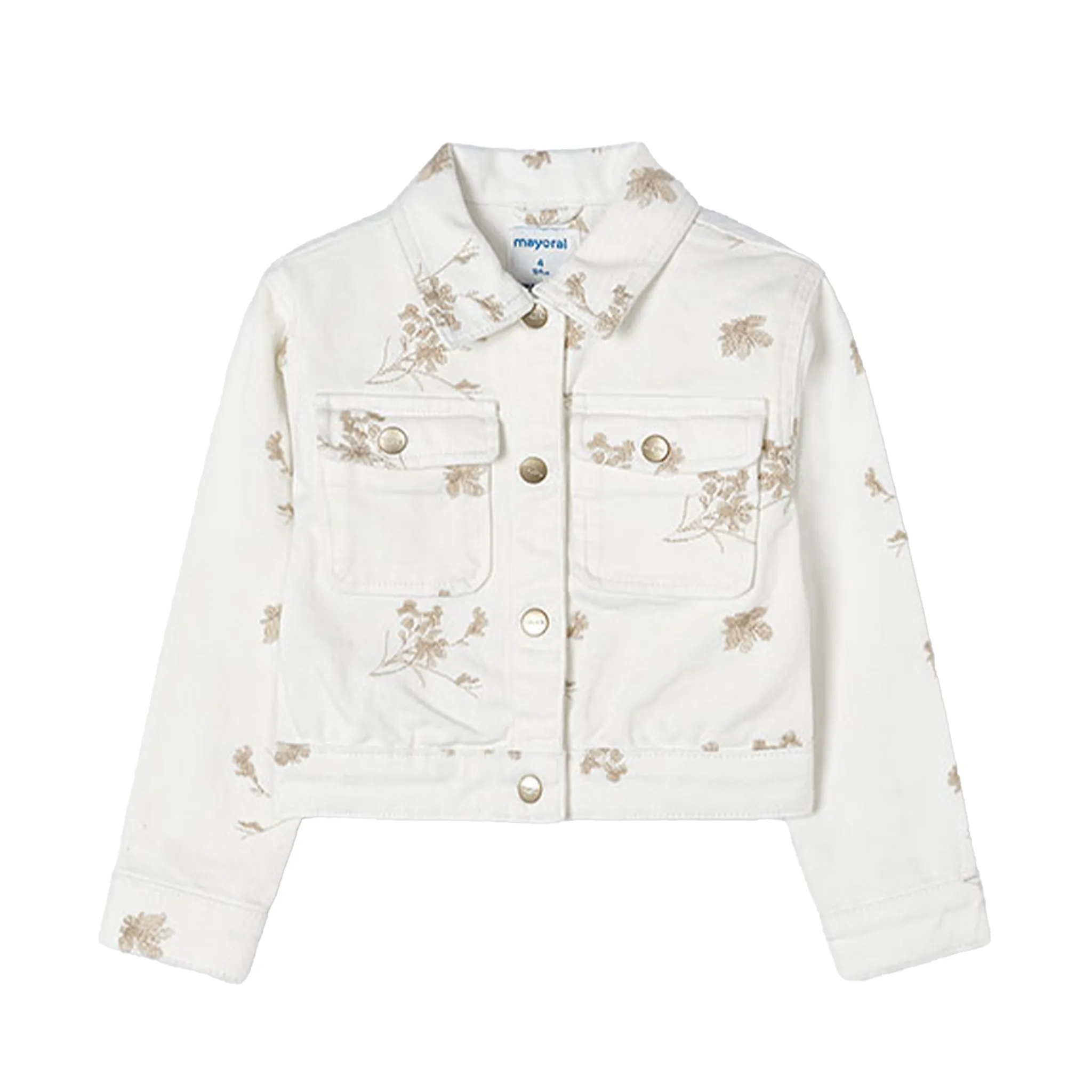 Weiße Jacke mit braunen Blumen