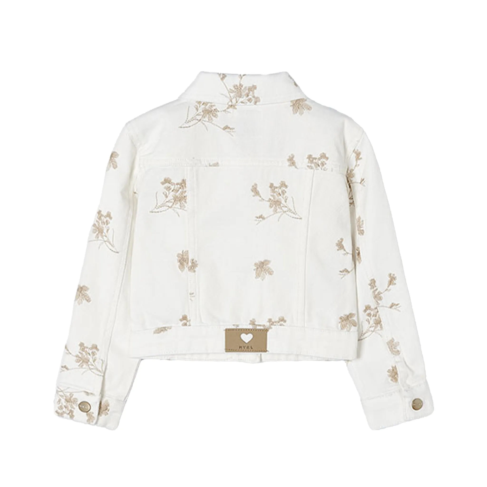 Weiße Jacke mit braunen Blumen