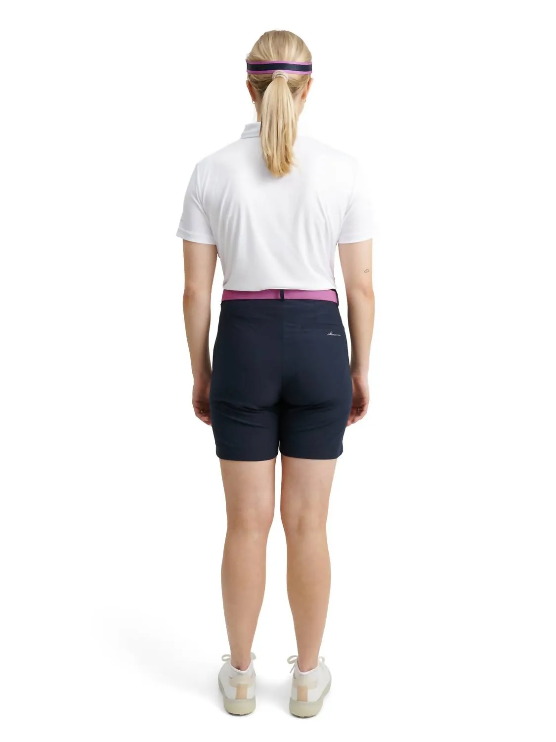 Damen Cherry Streifen Polo in Weiß Iris