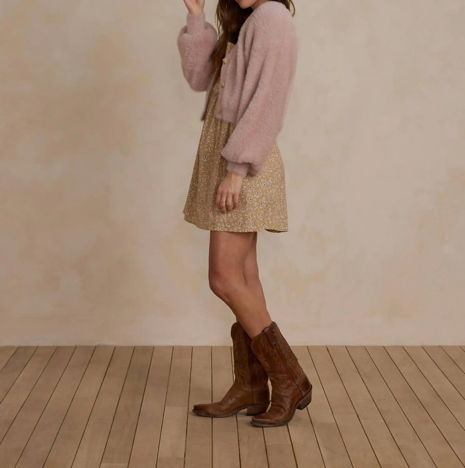 Damen Cardigan aus Fuzzy-Material in Rosa