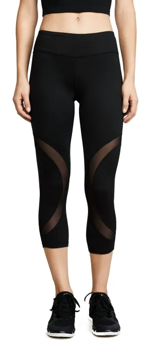 Damen Rao Mesh-Einsatz Activewear Leggings in Kaviar