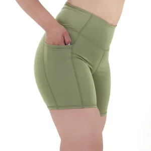 Damen-Sportshorts mit 2 Seitentaschen, Hellgrün