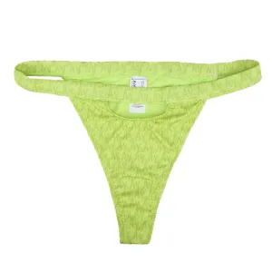 Damen-Bikini-Unterteil mit All-Over Markenprint, Neongrün