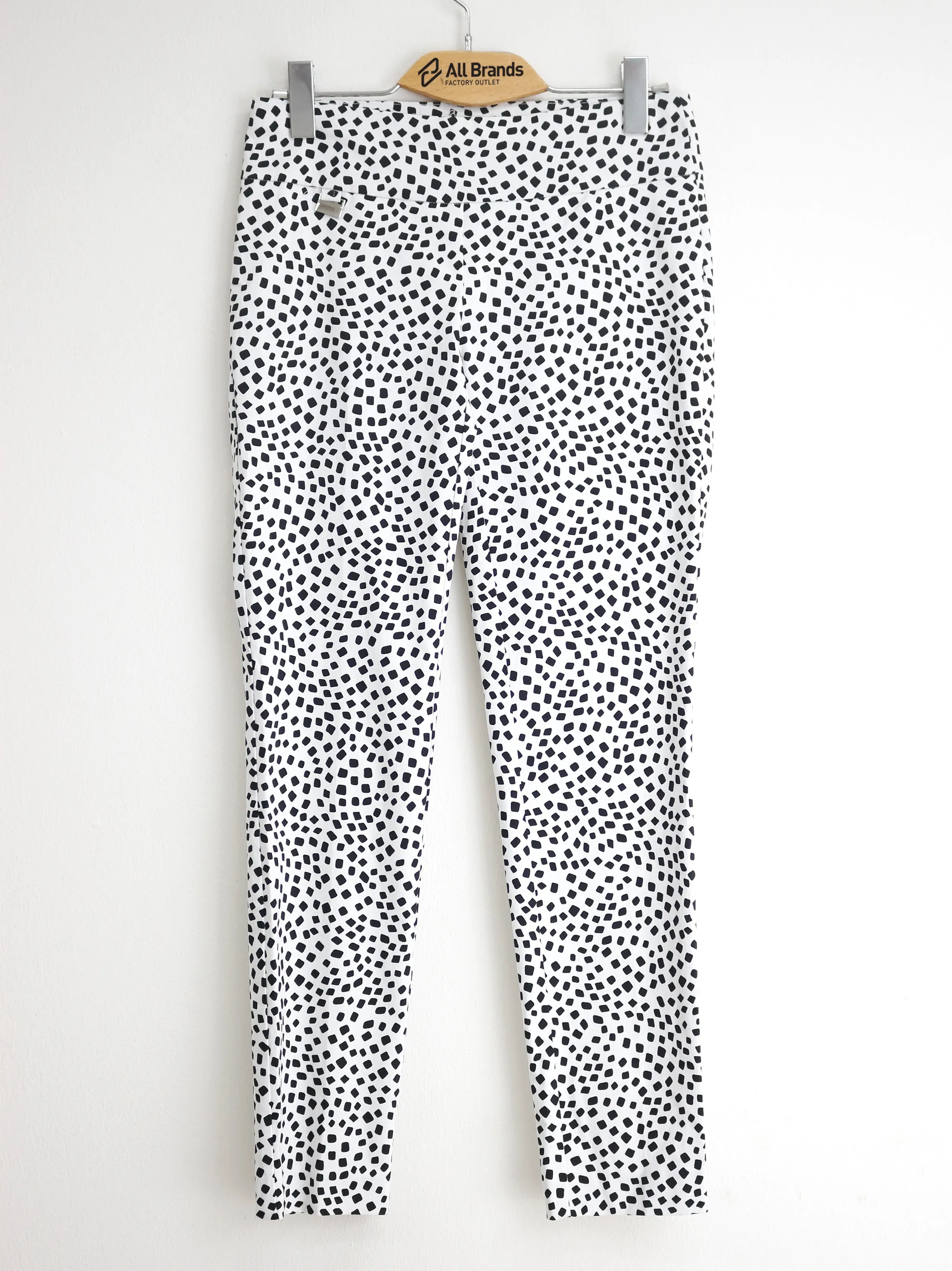 Damen Hose mit Allover-Print, Weiß