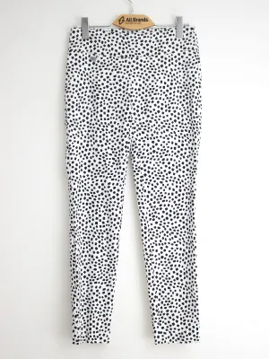 Damen Hose mit Allover-Print, Weiß