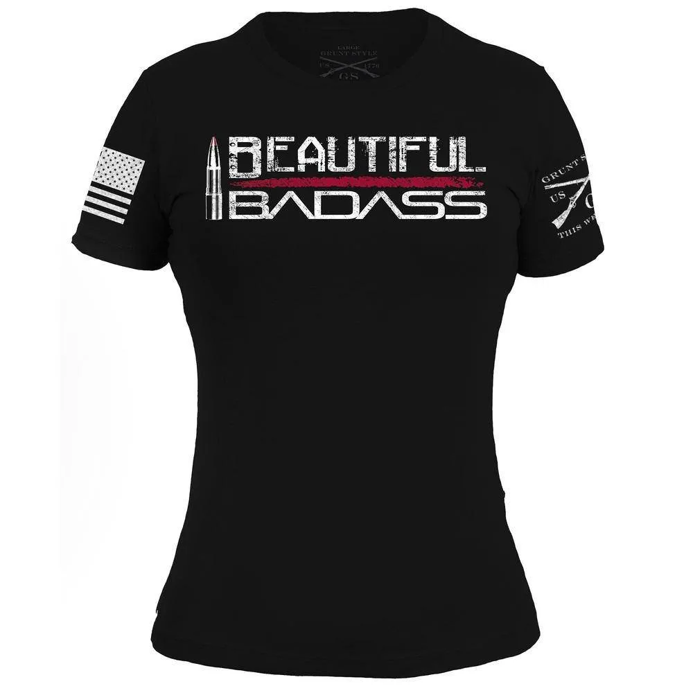 Frauen T-Shirt Schöne und Starke - Schwarz