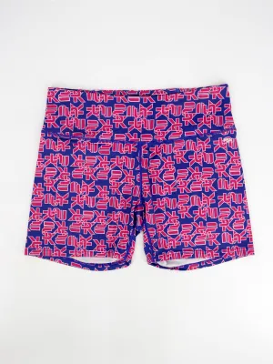Damen Sportshorts mit Logo-Aufdruck, Blau/Rosa