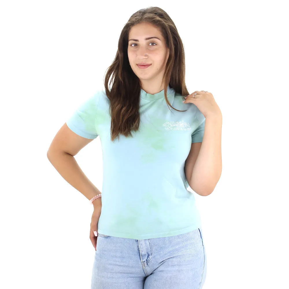 Damen Markenname Print Rückentop, Hellgrün