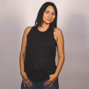Damen Burn Out Tanktop - Schwarz