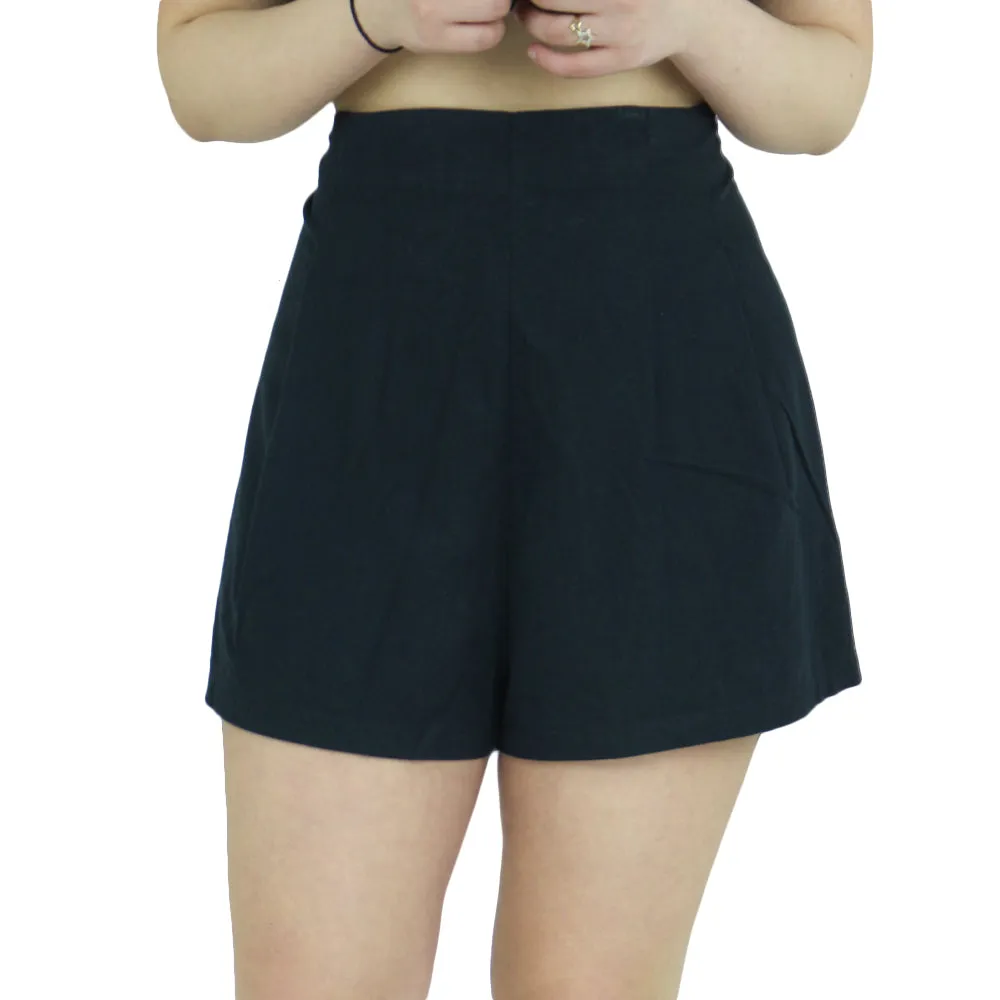 Damen Casual Kurzshorts, Einfarbig, Schwarz
