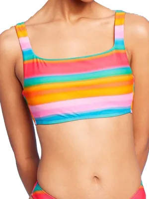 Damen Bikini-Oberteil mit Farbblock-Design, Mehrfarbig