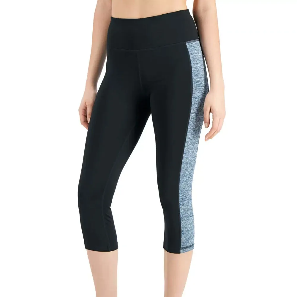 Damen Essentials Colorblocked Cropped Leggings, Schwarz