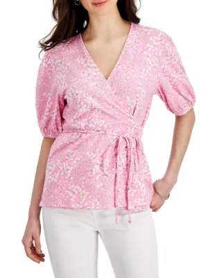 Damen Blumen Casual Top, Rosa
