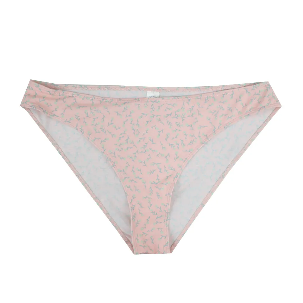 Damen-Bikiniunterteil mit Blumenmuster, Hellrosa