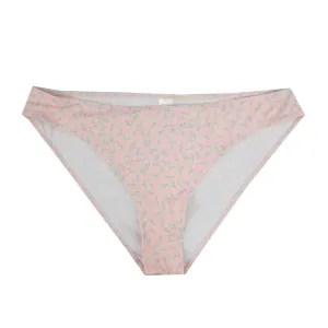 Damen-Bikiniunterteil mit Blumenmuster, Hellrosa